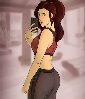 Photo of Asami's gym selfie featuring her butt.