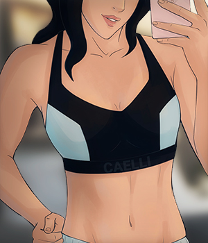 Photo of Asami's showing off a different sports bra.